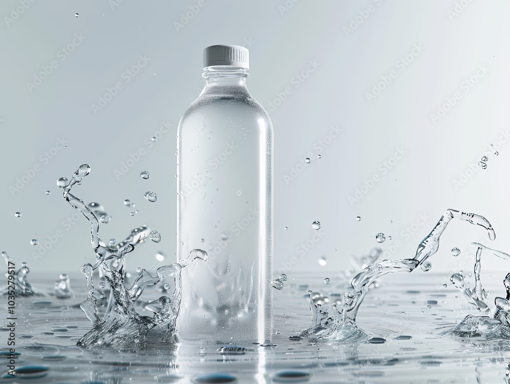 Water Bottle Mockup, high-end and customizable with realistic high-resolution rendering, ideal for branding, packaging design, and professional presentations, AI Generative Water Bottle Mockup, high-end and customizable with realistic high-resolution rendering, ideal for branding, packaging design, and professional presentations, AI Generative