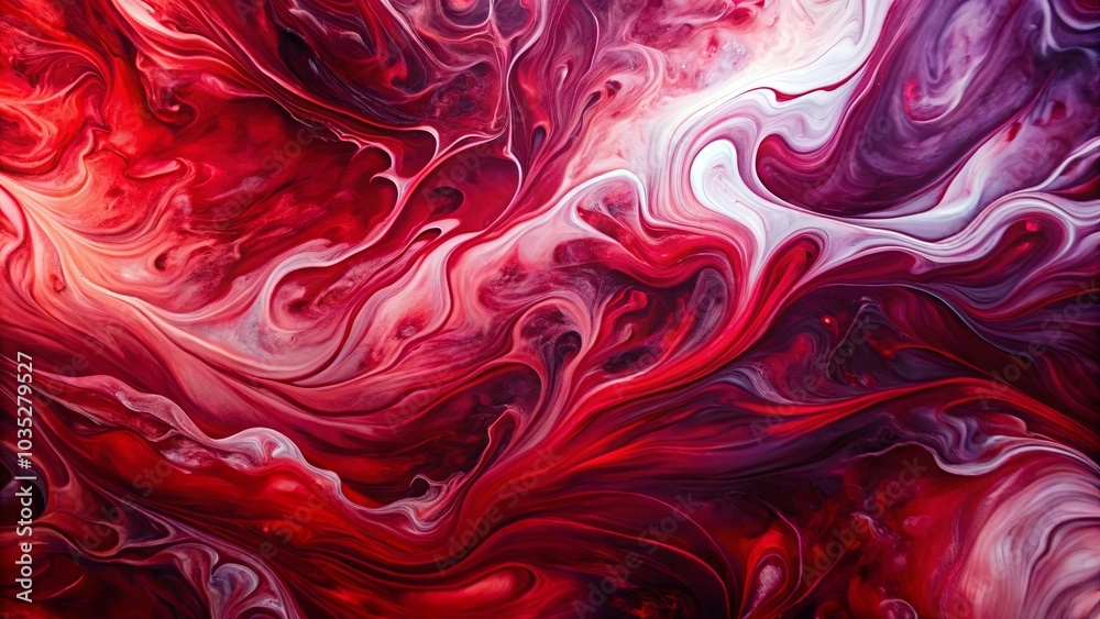 An Abstract Dance of Crimson and White, Intertwined in a Symphony of Swirling Hues An Abstract Dance of Crimson and White, Intertwined in a Symphony of Swirling Hues