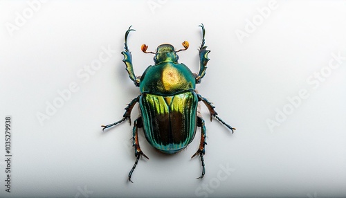 Scarab Beetle on White