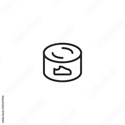 A line drawing of a can with a shoe label. Cylindrical can with a shoe-shaped label. Shoe cleaning equipment.