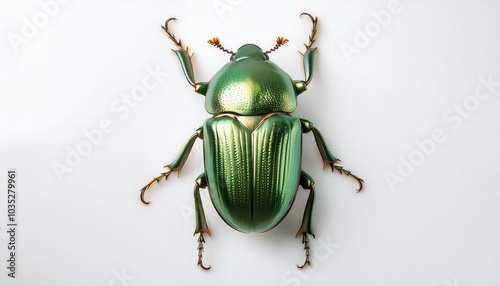 Scarab Beetle on White