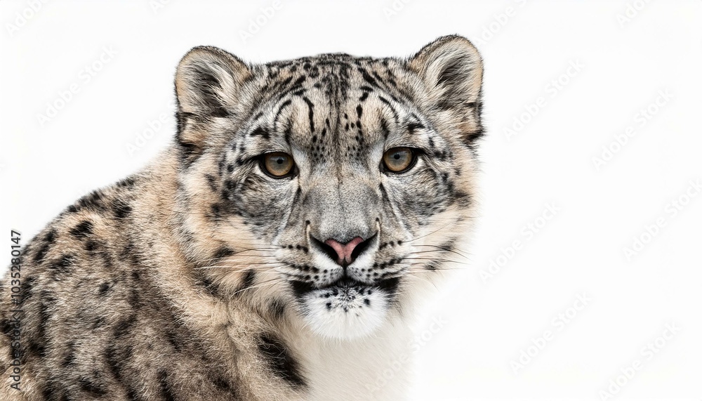 Snow Leopard on White Snow Leopard on White