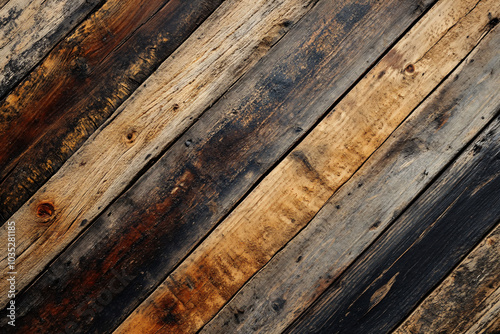 Brown wooden old boards, fence. Design template for backgrounds, backdrops and wallpapers. Beautiful rustic wood, teak, wenge with space for text