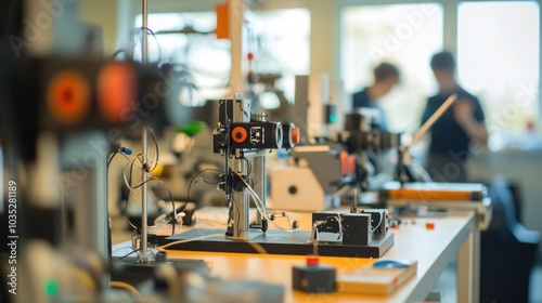 A close-up of a laboratory machine on a table