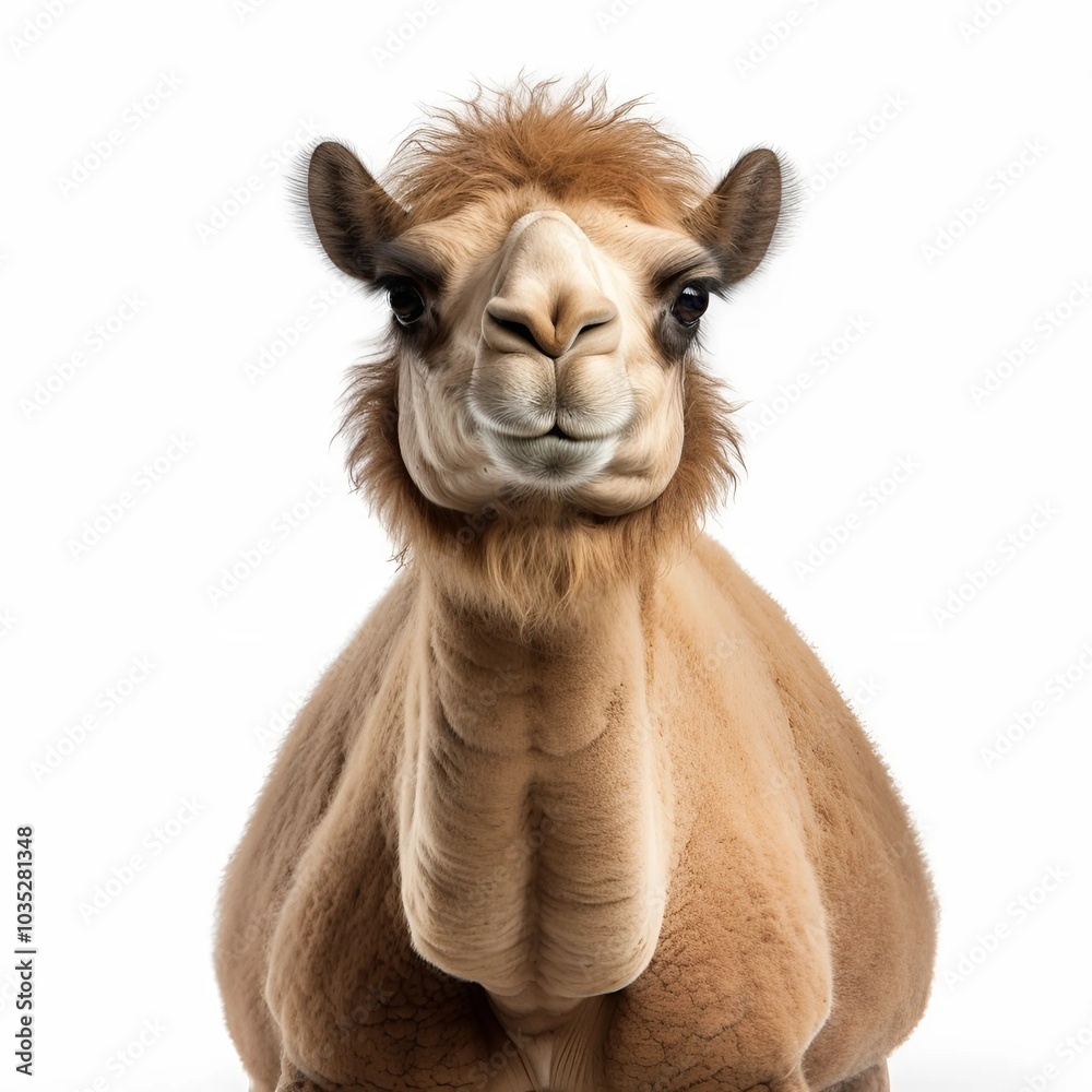 Obraz premium close up of a camel with white background Generative AI
