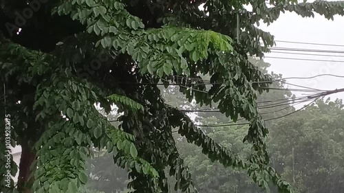 heavy raining in Bangkok, Thailand