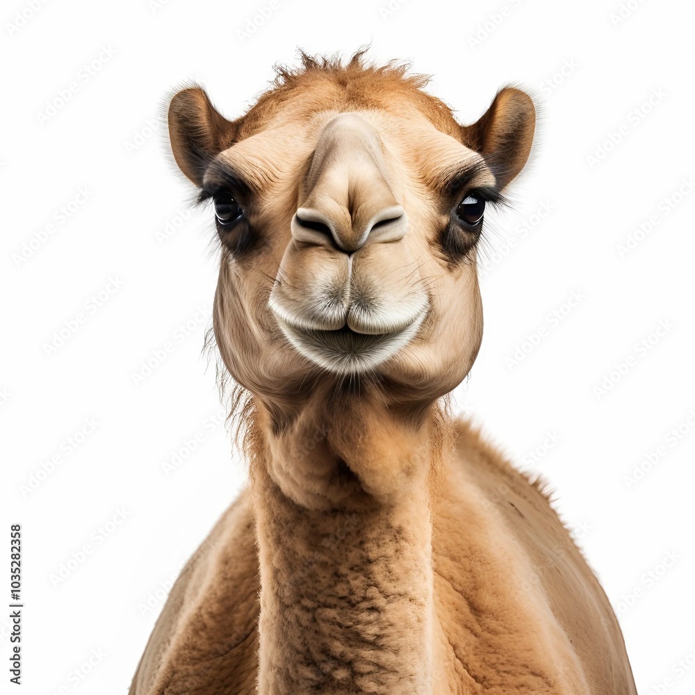 Obraz premium camel head isolated with white background Generative AI