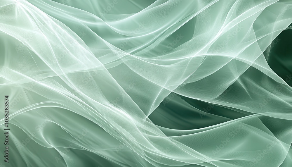 Abstract green and white flowing fabric background. Light and airy, perfect for design projects. Abstract green and white flowing fabric background. Light and airy, perfect for design projects.