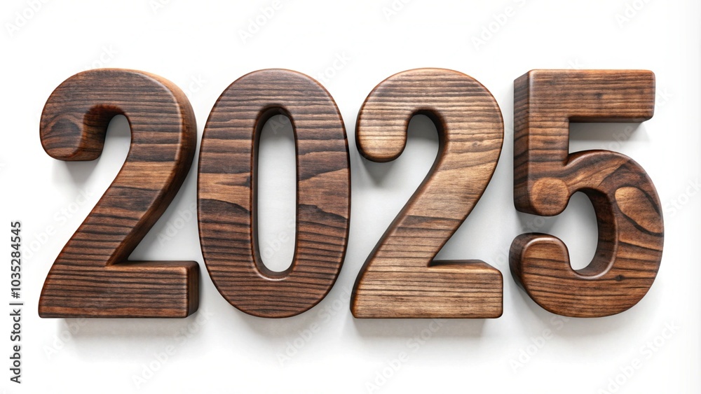 Rustic 2025 Wooden Numbers for New Year Decoration and Design Rustic 2025 Wooden Numbers for New Year Decoration and Design