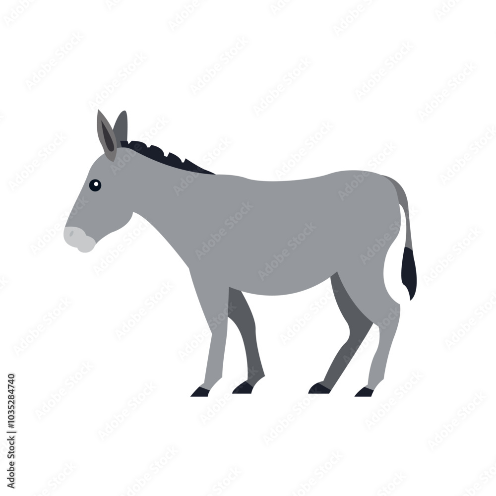 Fototapeta premium Donkey animal vector illustration symbol