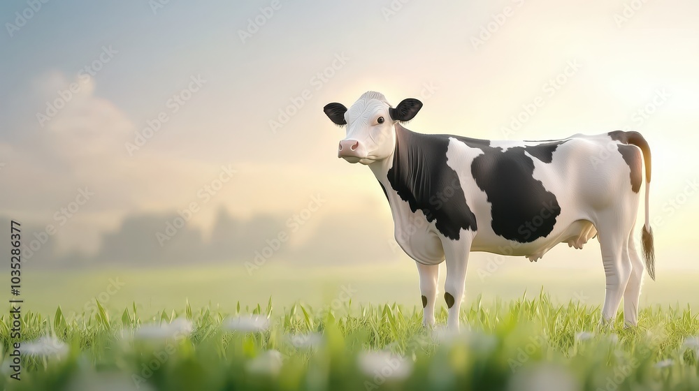 A cow standing on a white background, featuring a side profile to showcase its shape and size, perfect for agricultural themes. A cow standing on a white background, featuring a side profile to showcase its shape and size, perfect for agricultural themes.