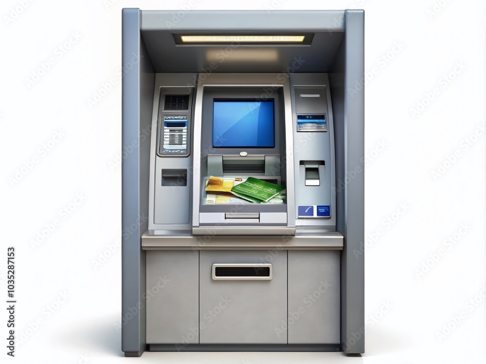 ATM Icon Vector - Automated Teller Machine Illustration for Banking and Finance Graphics ATM Icon Vector - Automated Teller Machine Illustration for Banking and Finance Graphics