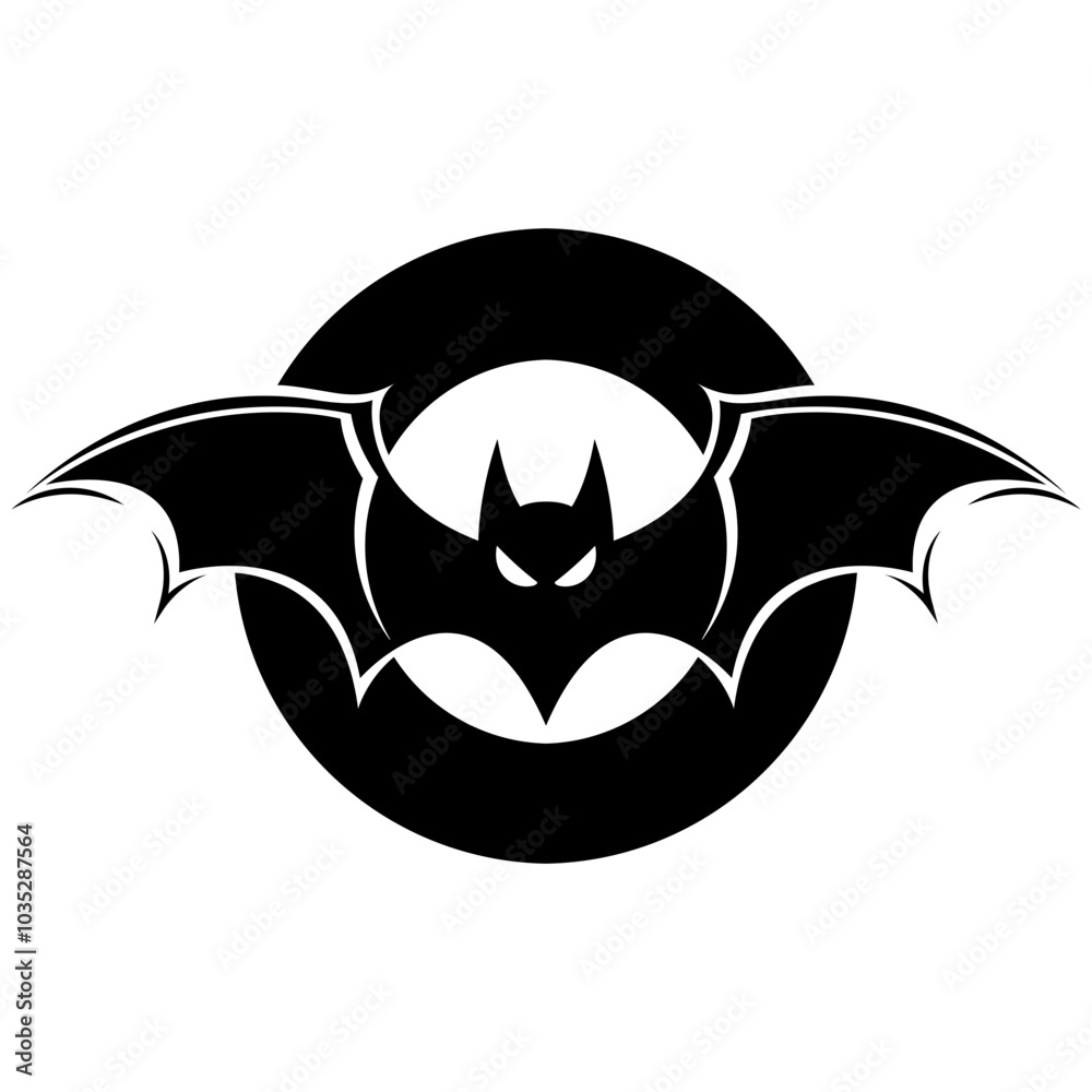 Halloween bat logo silhouette, Dracula vampire Halloween bat logo silhouette, Dracula vampire