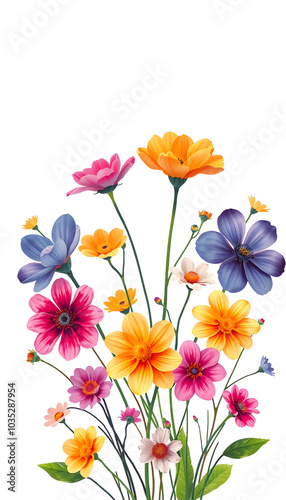 Wallpaper Mural Empathy Colorful Floral Horizontal isolated with white highlights, png Torontodigital.ca