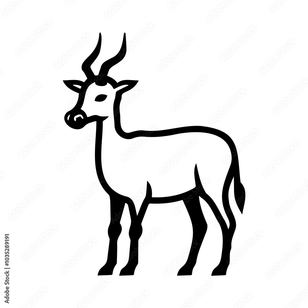 Elegant Antelope Silhouette for Creative Projects Elegant Antelope Silhouette for Creative Projects