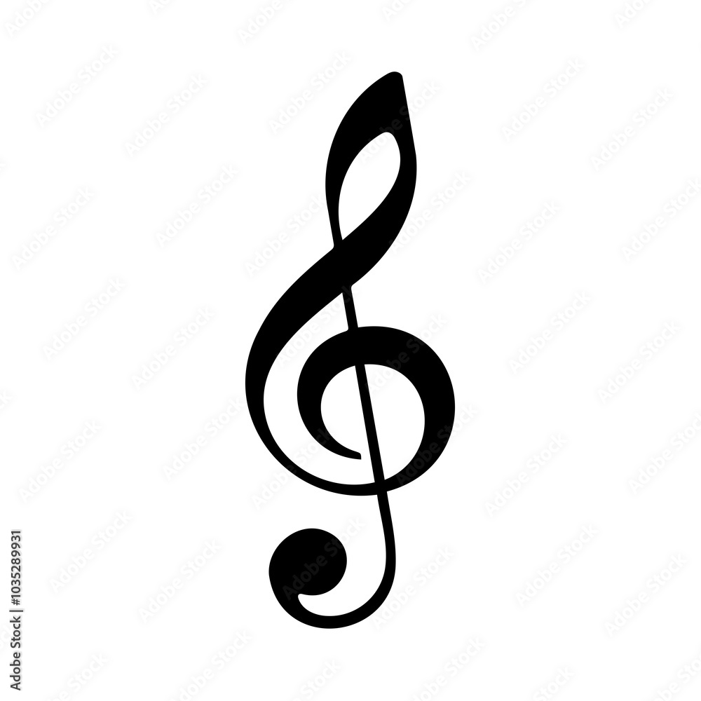 Elegant Treble Clef Illustration for Music Design Elegant Treble Clef Illustration for Music Design