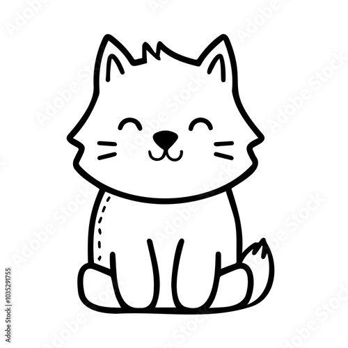 Cute Cartoon Cat Illustration for Kids