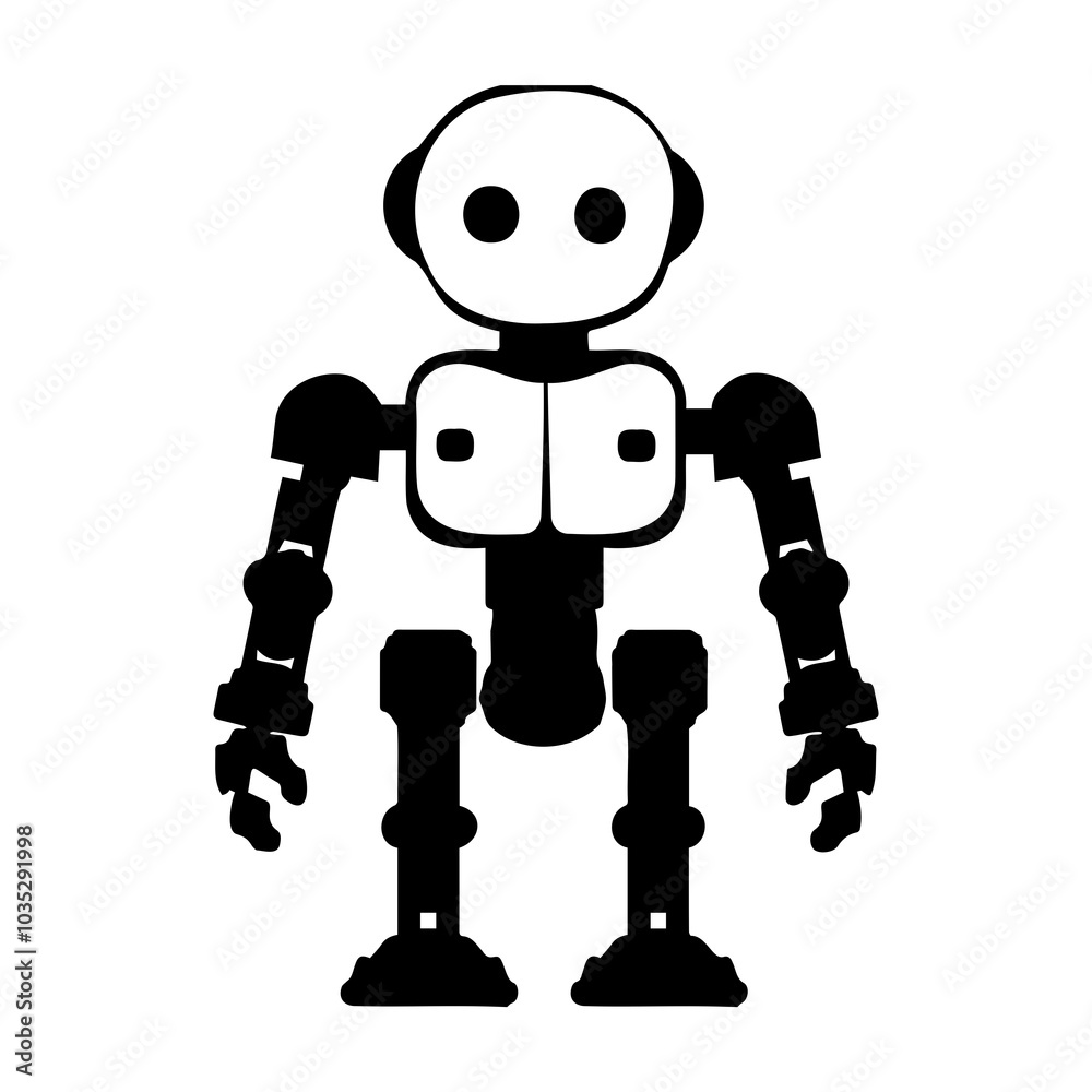 Friendly Robot Character with Simple Design Friendly Robot Character with Simple Design