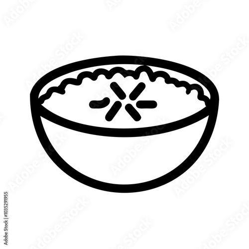 Simple Bowl of Rice Illustration