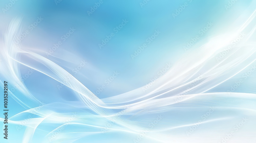 A pastel light blue background with gentle gradients, creating a calming, serene effect