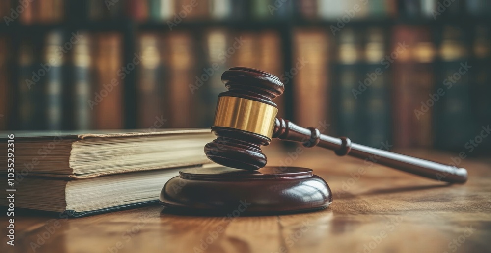 Gavel and Books. Gavel and Books.