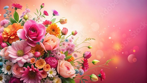 Beautiful Floral Composition on Pastel Pink Background for Celebrations and Special Occasions