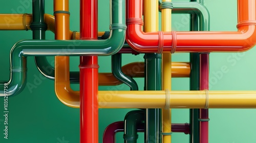 Abstract colorful pipes background. photo