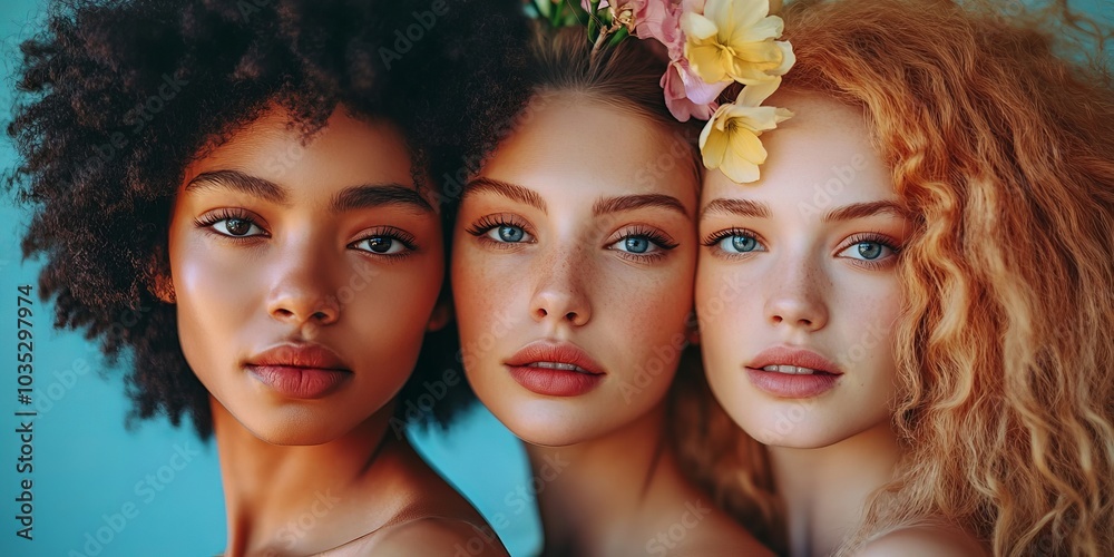 Diverse women embracing their natural bodies, Generative AI Diverse women embracing their natural bodies, Generative AI