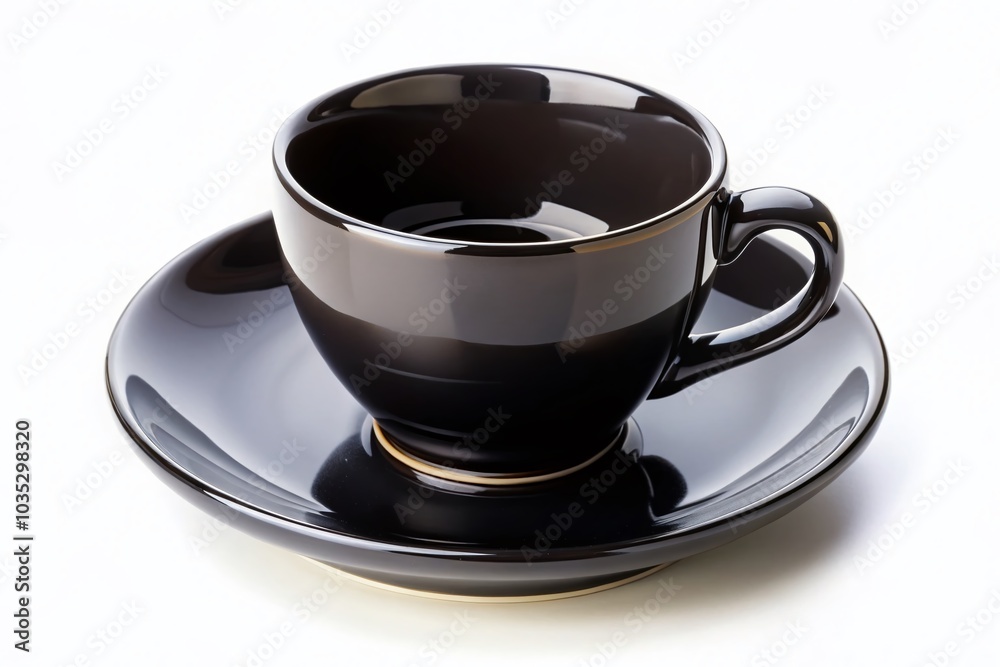 Black Cup Isolated on White Background - Low Light Photography for Elegant Product Display