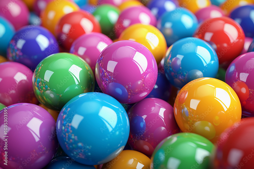Colorful marbles piled together in a bright and vibrant display Colorful marbles piled together in a bright and vibrant display