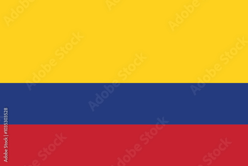 Flag of Colombia. An illustration of the Colombian flag. Standard size.