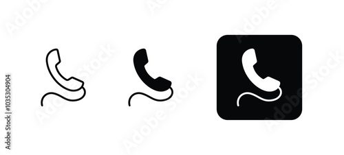 Phone icon set stock illustration