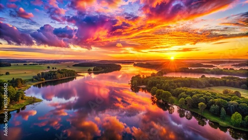 Wallpaper Mural Breathtaking Sunrise Over Fluffy Clouds in a Vibrant Sky Torontodigital.ca