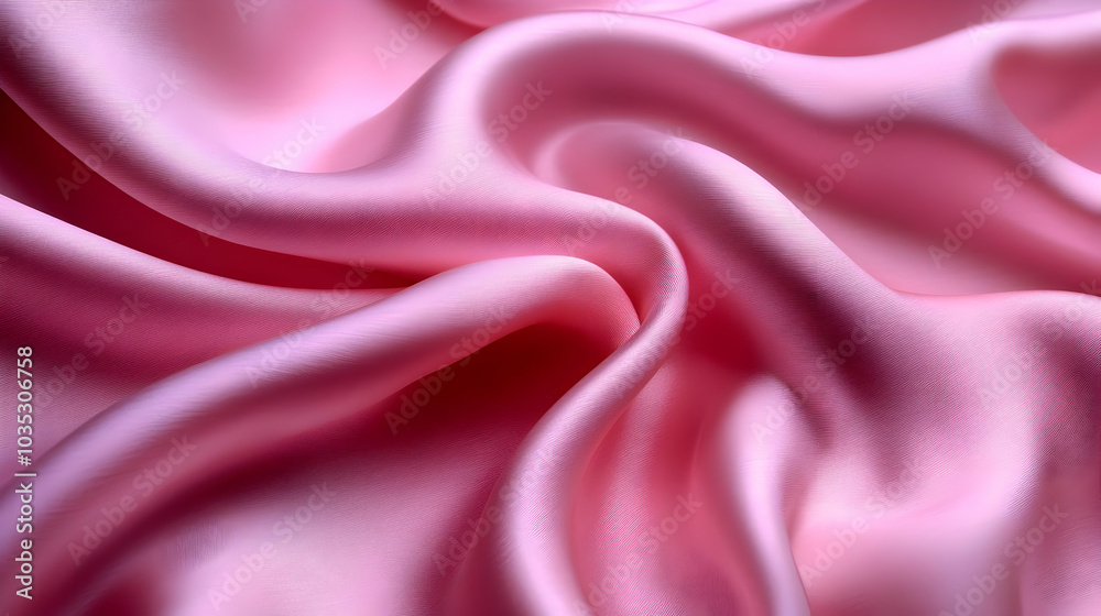 Obraz premium Pink Satin Fabric Draped and Folded for Texture and Softness