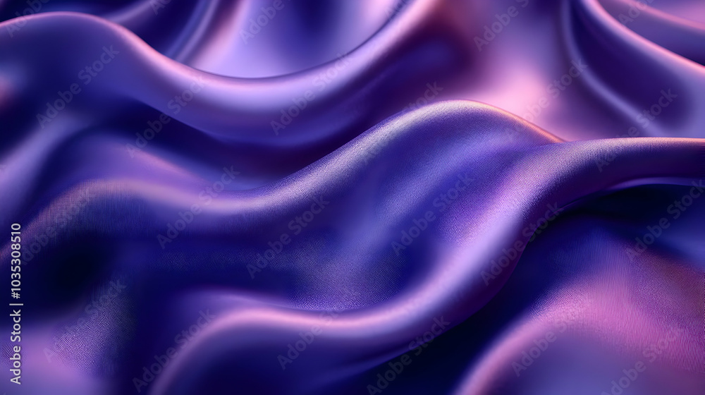Obraz premium Purple Satin Fabric Draped in Soft Waves - Elegant and Luxurious Texture