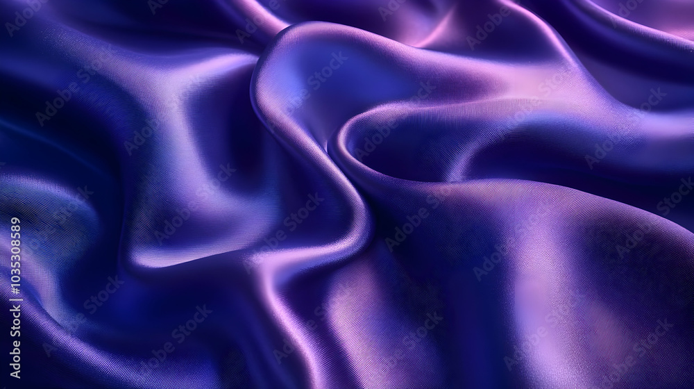 Fototapeta premium Purple Satin Fabric Draped and Folded: Soft, Smooth, and Elegant Texture