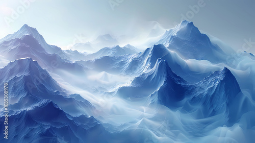 mountains in the snow