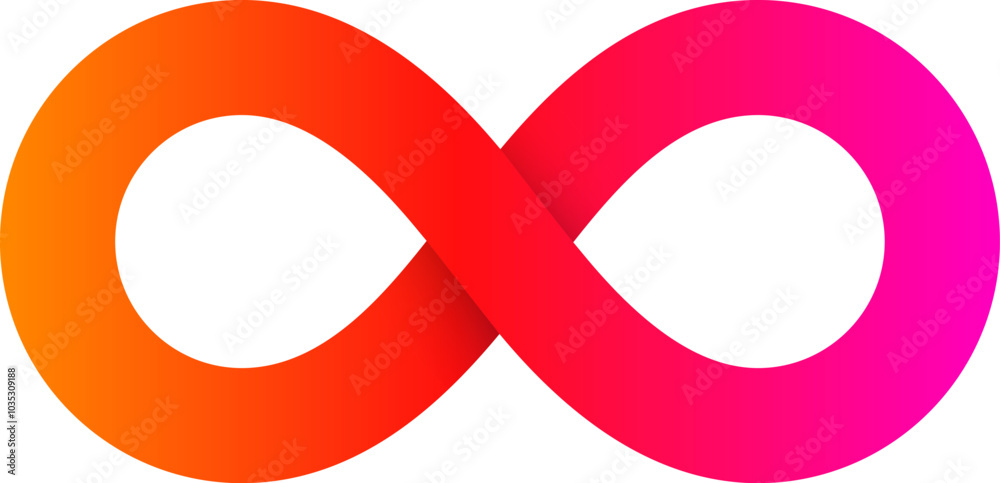 Colorful infinity loop with bright gradient. Eternity emblem Colorful infinity loop with bright gradient. Eternity emblem