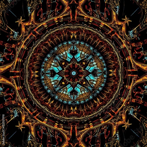 Wallpaper Mural Psychedelic Fractal Mandala Abstract with Cosmic Symmetry and Kaleidoscopic Patterns for Meditation and Altered Consciousness Visualization Torontodigital.ca
