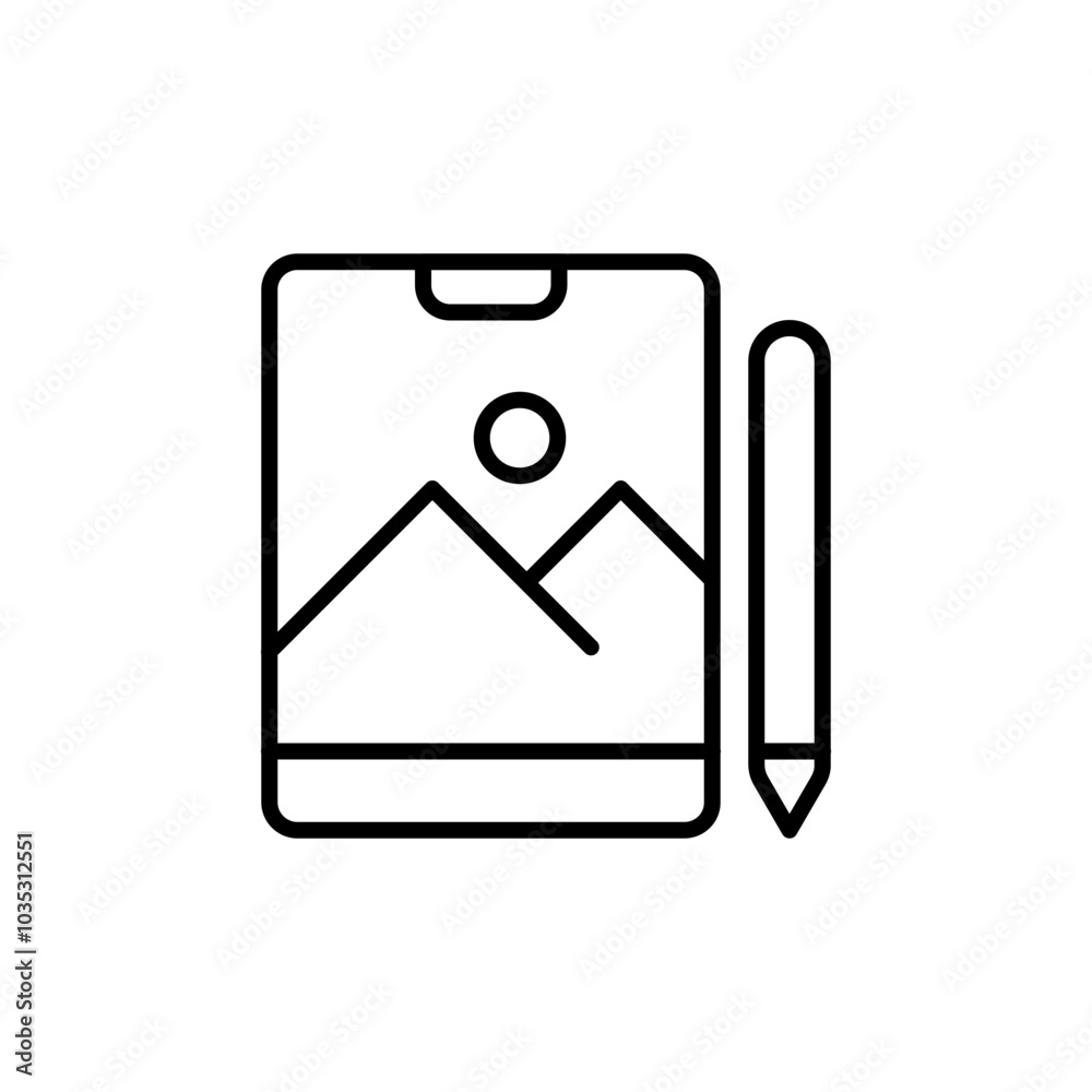 Digital painting outline icons, minimalist vector illustration ,simple transparent graphic element .Isolated on white background Digital painting outline icons, minimalist vector illustration ,simple transparent graphic element .Isolated on white background
