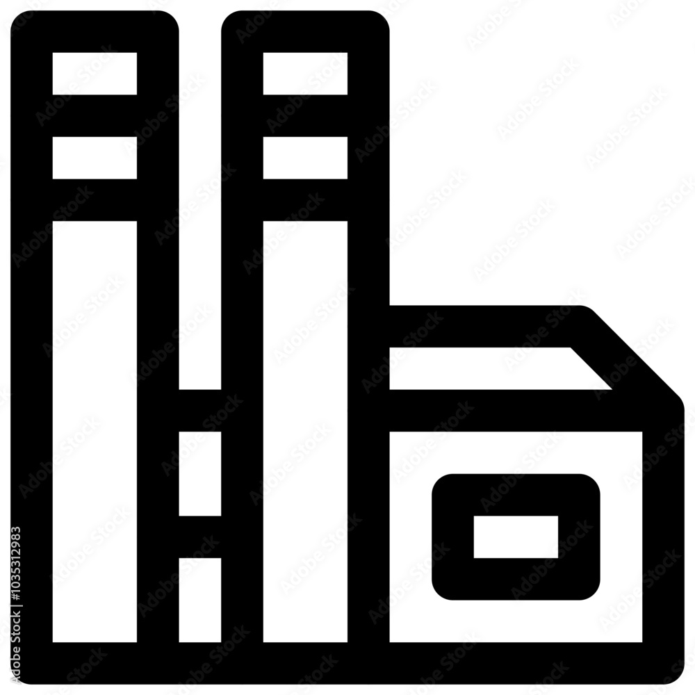 Industry. Editable stroke vector icon. Industry. Editable stroke vector icon.