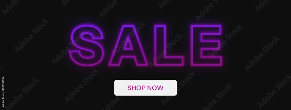 Neon Purple Sale Banner with Neon Purple Sale Banner with