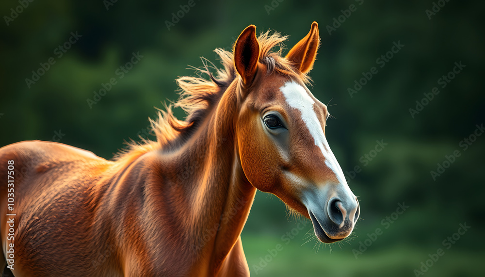 Obraz premium Horse and foal love and care isolated with white highlights, png