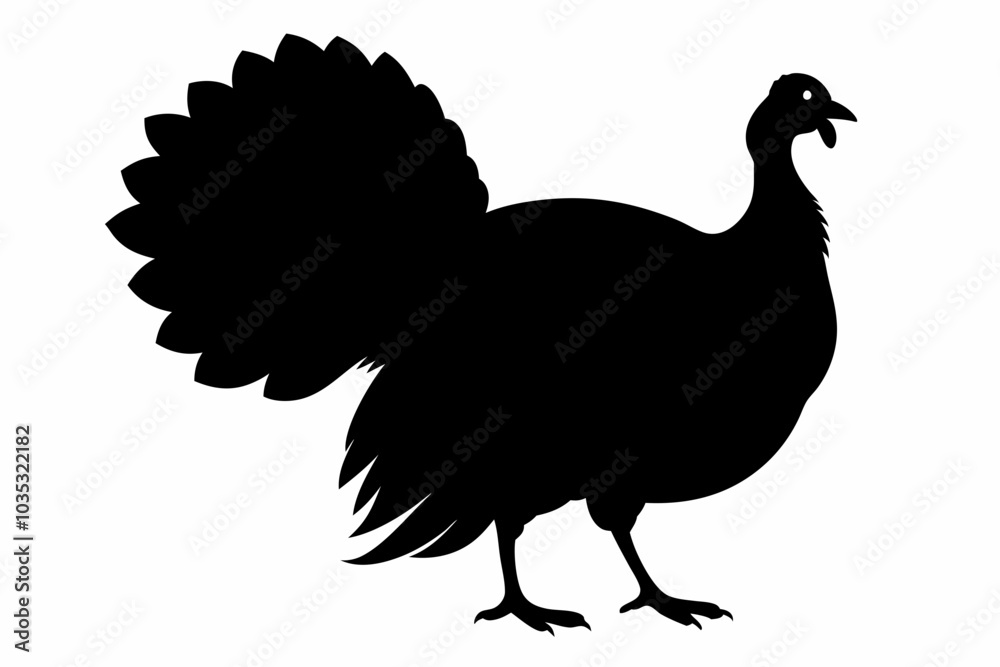 Silhouette turkey on white background. Silhouette turkey on white background.