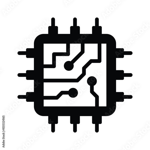 Download this unique icon of ai processor, microprocessor vector