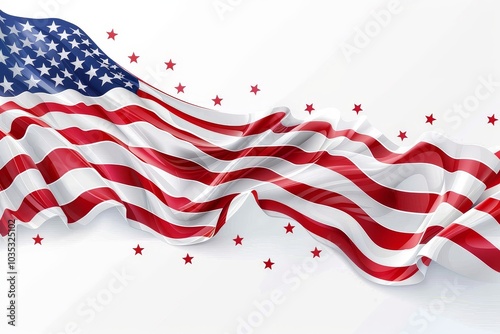American Flag Waving Background - Patriotic Image