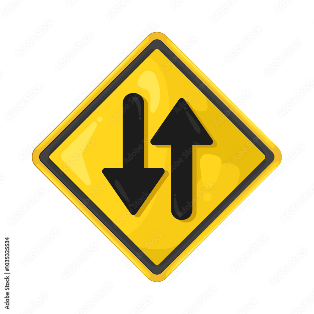 Illustration of two way traffic sign Illustration of two way traffic sign
