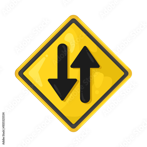 Illustration of two way traffic sign 