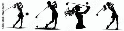 Female Golfer Perfectly Striking the Ball