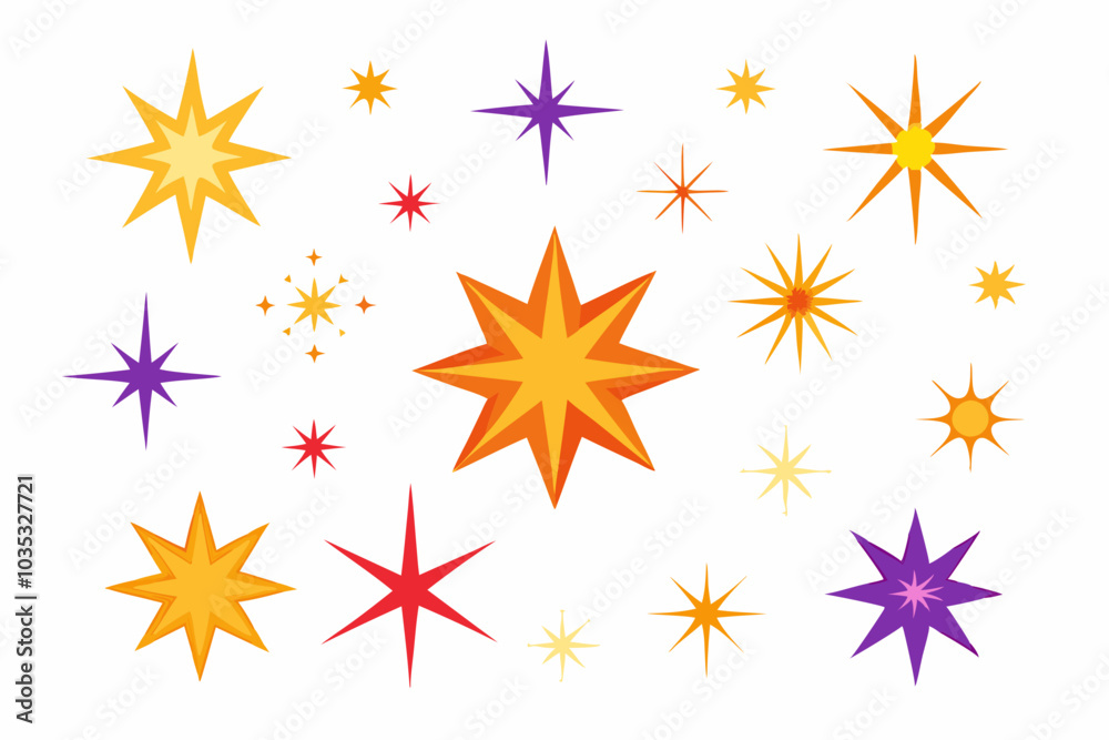 Sparkle stars Set Vector on a White Background Sparkle stars Set Vector on a White Background
